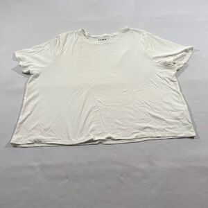 Boden Top Sz XL Womens White Short Sleeve Tencel Cotton T-shirt Tee Crop